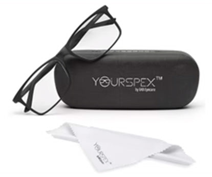 Black Matte YourSpex Flex Rectangle Eyeglass for Men
