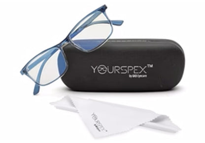 Blue Transparent Rectangle Eyeglasses for Men and Women