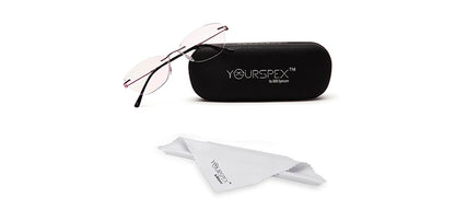 YourSpex Purple Pink Rimless Cat Eye Glasses for Female