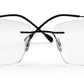 Zenith Titanium Classy Rimless Black Spectacles for Men