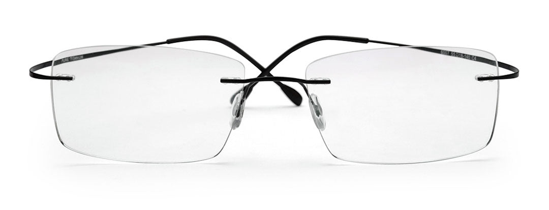 Zenith Titanium Classy Rimless Black Spectacles for Men