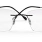 Zenith Titanium Classy Rimless Black Spectacles for Men