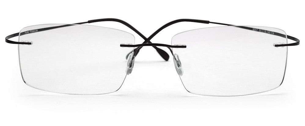 Zenith Titanium Classy Rimless Black Spectacles for Men