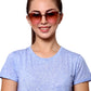 Brown Clubmaster Half Rim with Gradient Brown UV Sunglasses for Women