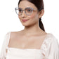 Grey Cateyes Full Rim Acetate & Metal Women Eyeglasses Frame