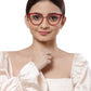 Red Cateyes Full Rim Acetate & Metal Women Eyeglasses Frame