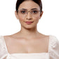 Grey Cateyes Full Rim Metal Women Eyeglasses Frame