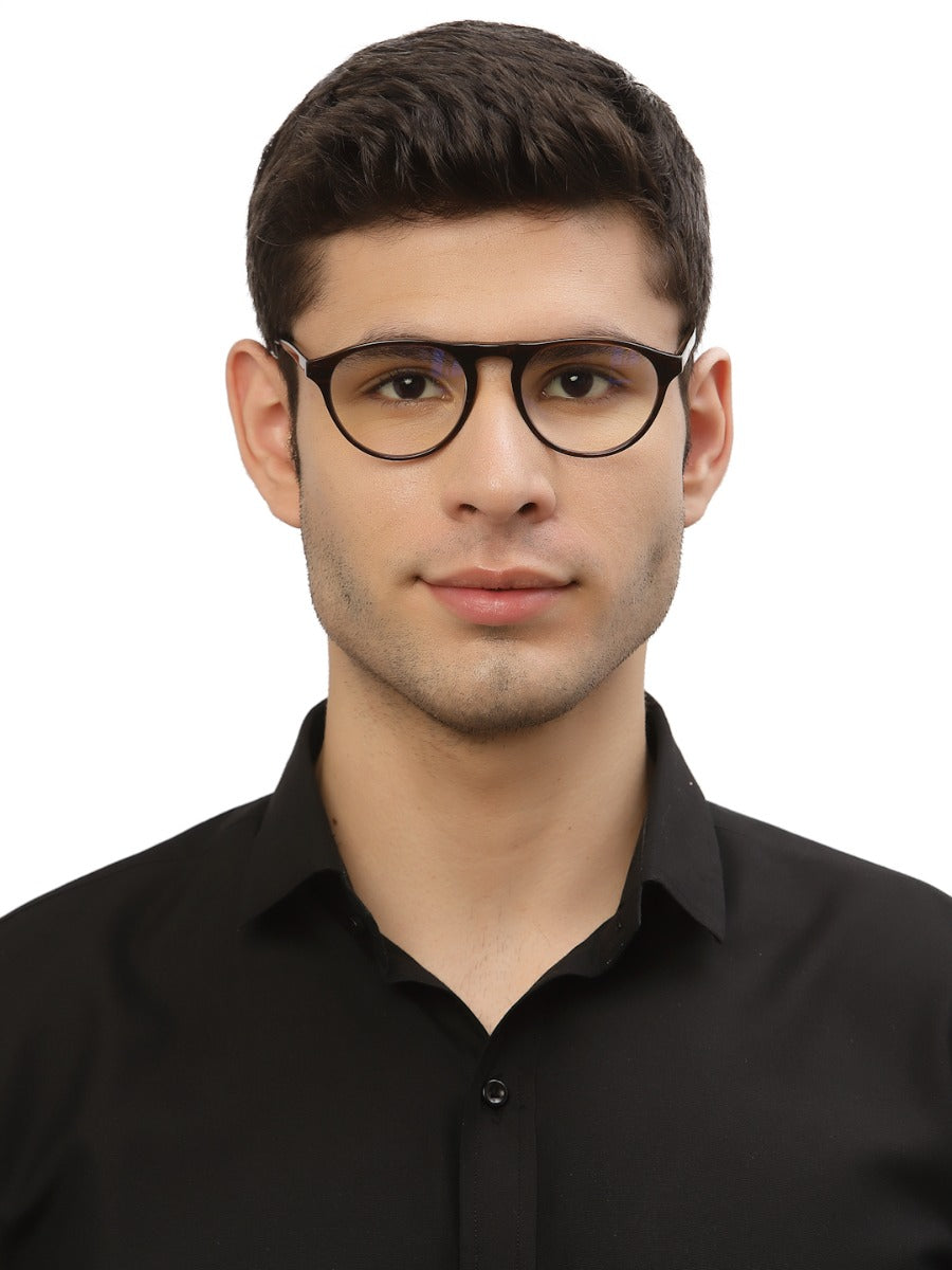 Brown Black MOD Aviator Style Acetate Eyeglasses Frames for Men