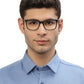 Black Squared Shape Acetate Eyeglasses Frames for Men