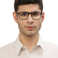 Black Square Shaped Acetate Eyeglasses Frames for Men