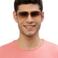 Light Brown Shade Aviator Style UV Sunglasses