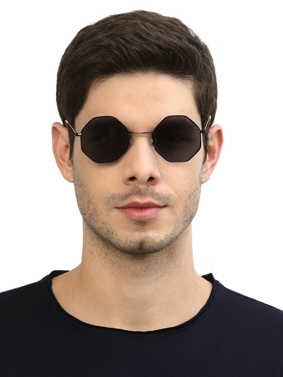 Black Hexagon Unisex UV Protected Unisex Sunglass