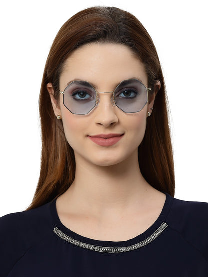 Blue Hexagon Unisex UV Protected Sunglass