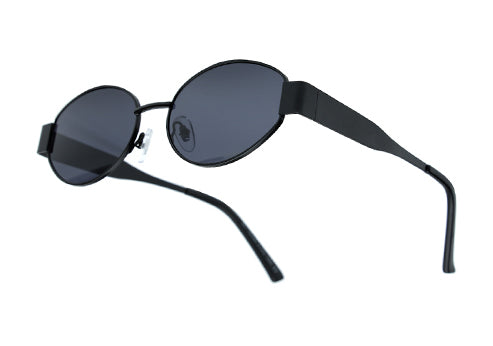 Black Polarized Oval UV Sunglass