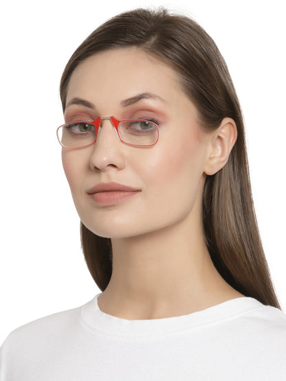 Red Nose clip Reading eyeglasses with case