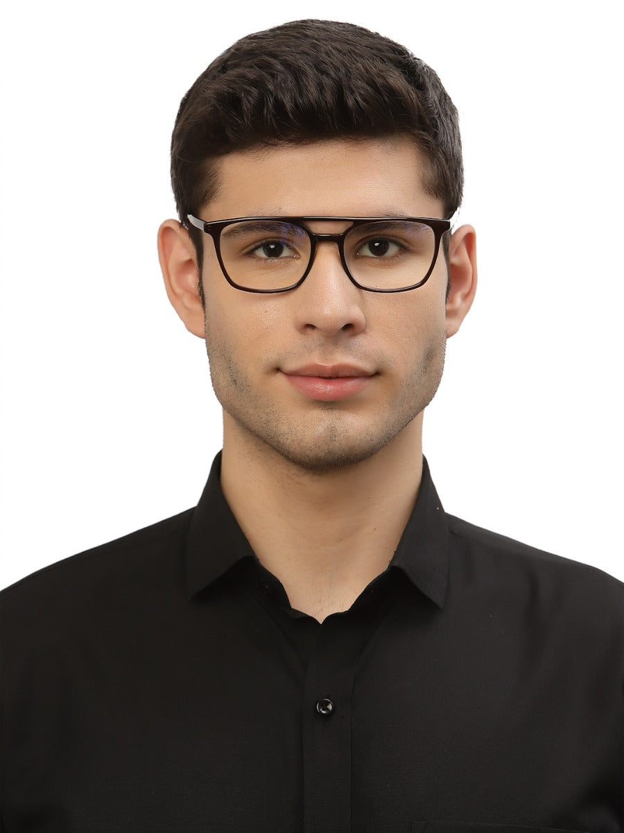 Brown MOD Aviator Style Acetate Eyeglasses Frames for Men