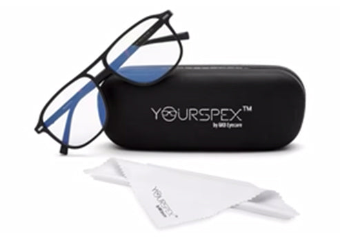 Dark Blue Square Clip-On Eyeglasses for Men