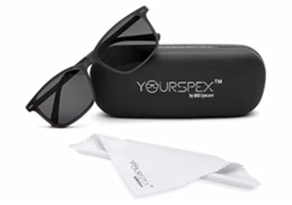 Black Matte Rectangle Clip-On Eyeglasses for Men and Women