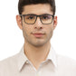 Checkers Square Shaped Acetate Eyeglasses Frames for Men