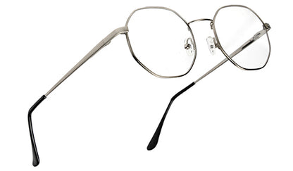 Stylish Hexagon Silver Spectacles