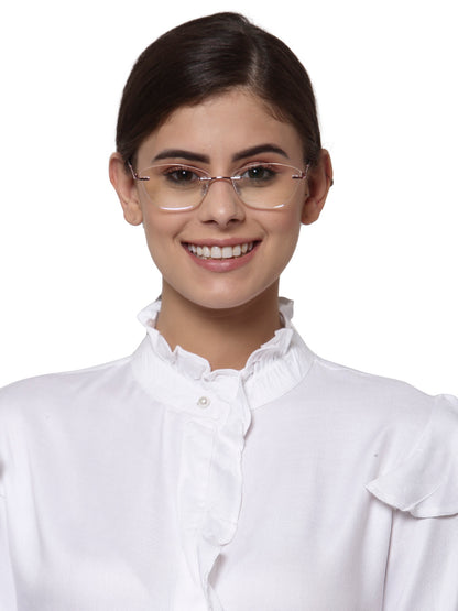 YourSpex Purple Pink Rimless Female Cat Eye Glasses