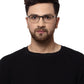 YourSpex Rectangle Glasses Frame for Unisex in Black Color