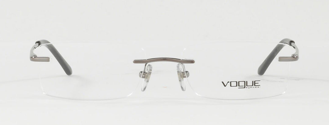 Vogue Eyewear Male Gunmetal Pillow Rimless Spectacles