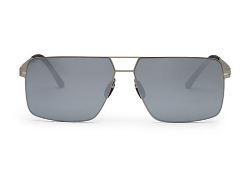 Zenith UV400 Titanium Silver Grey Rectangle Polarized Goggles for Men