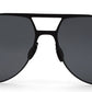 Zenith UV400 Titanium Trendy Large Polarized Black Shades for Men in Aviator Shape