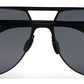 Zenith UV400 Titanium Trendy Large Polarized Black Shades for Men in Aviator Shape