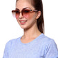 Brown Clubmaster Half Rim with Gradient Brown UV Sunglasses for Women