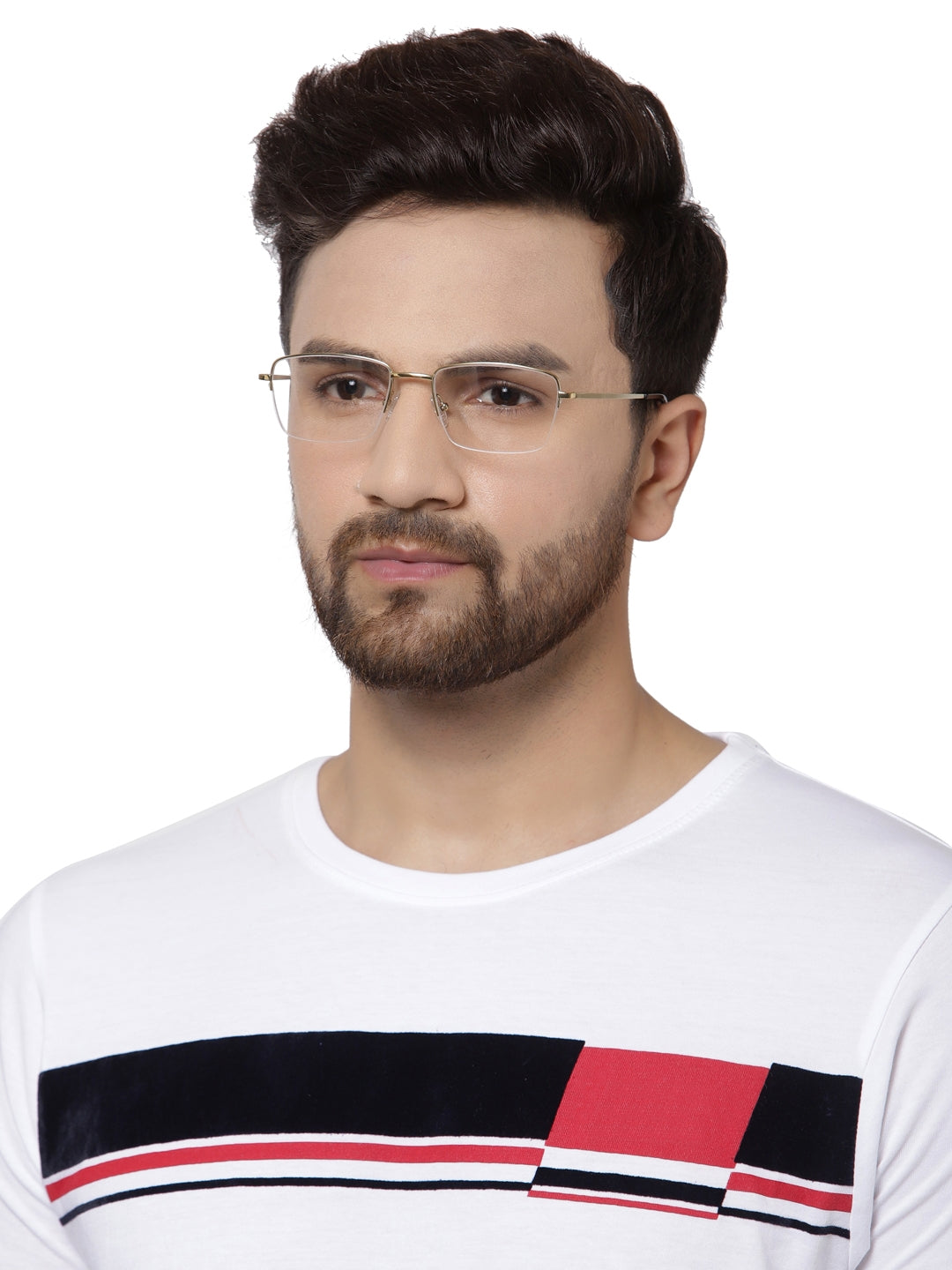 Golden Rectangle Half Rim Titanium Frame for Men