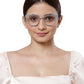 Grey Cateyes Full Rim Acetate & Metal Women Eyeglasses Frame