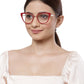 Red Cateyes Full Rim Acetate & Metal Women Eyeglasses Frame