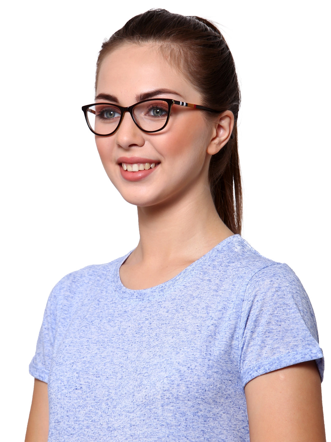 Brown Cateyes Full Rim Acetate Ladies Glasses Frame