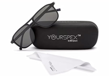 Dark Blue Square Clip-On Eyeglasses for Men