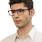 Black Square Shaped Acetate Eyeglasses Frames for Men