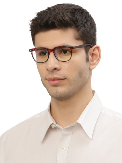 Brown Woody Wayfarer Style Acetate Eyeglass Frame for Men