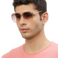 Light Brown Shade Aviator Style UV Sunglasses