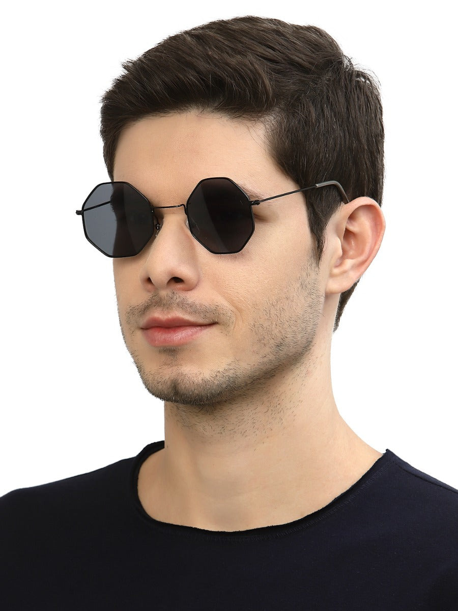 Black Hexagon Unisex UV Protected Unisex Sunglass