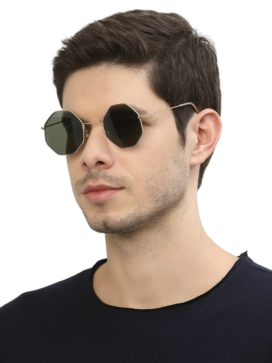 Green Hexagon Unisex UV Protected Sunglass