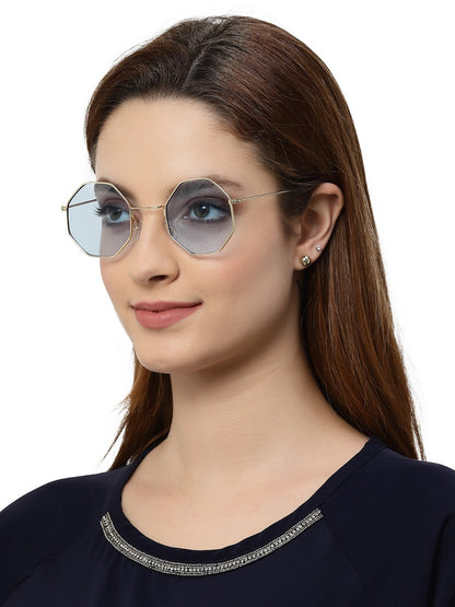 Blue Hexagon Unisex UV Protected Sunglass
