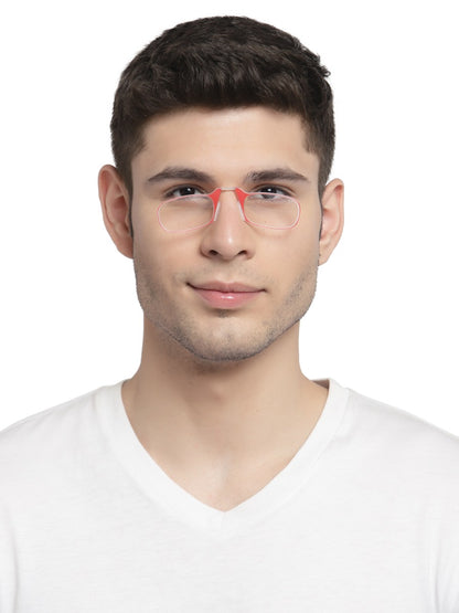 Red Nose clip Reading eyeglasses with case