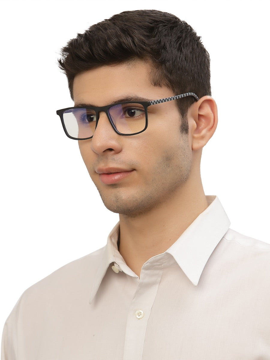 Checkers Square Shaped Acetate Eyeglasses Frames for Men