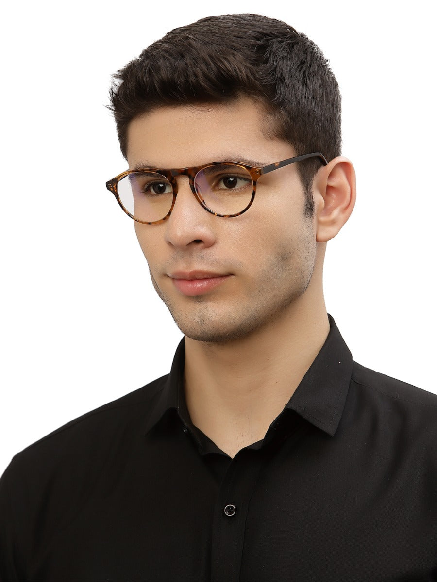 Tortoise Brown MOD Aviator Style Acetate Eyeglasses Frames for Men