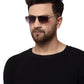 Gradient Black Half Oval UV Sunglass