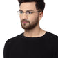 Dark Brown Rectangular Rimless Glasses Frames for Unisex