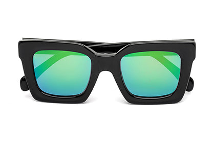 Thick Square Green Mirror Sunglass