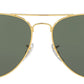 Ray-Ban Sun Pilot Gold Frame Green Lens UV Protected