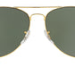 Ray-Ban Sun Pilot Gold Frame Green Lens UV Protected